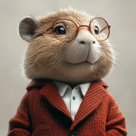 红衣白衫眼镜水豚