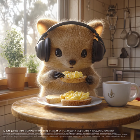 早餐桌上的快乐袋鼠