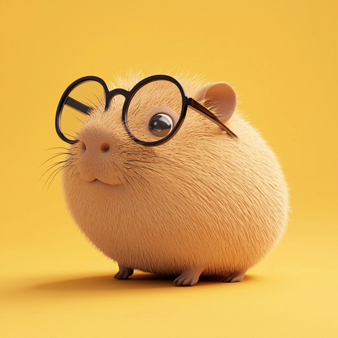 教授眼镜水豚储蓄罐