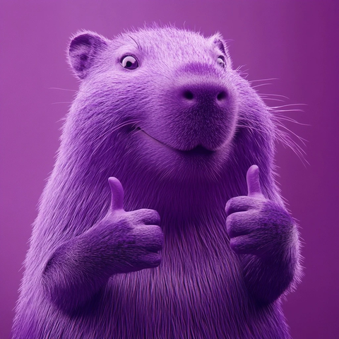 紫色塑料风河马手势