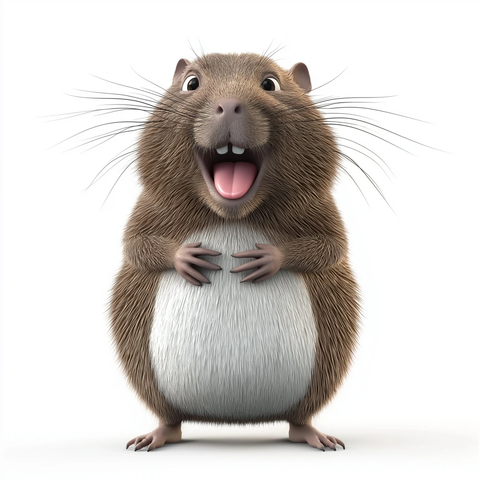 白肚粉舌水獭思考健康