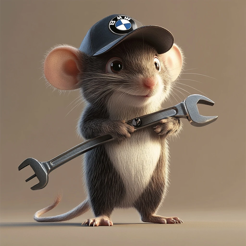 宝马标志老鼠手持扳手行走