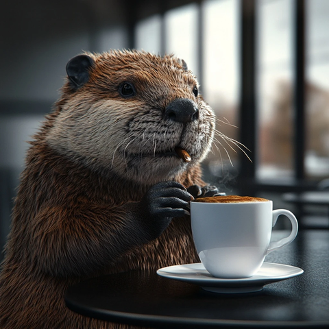 水獭喝咖啡呼叫中心背景