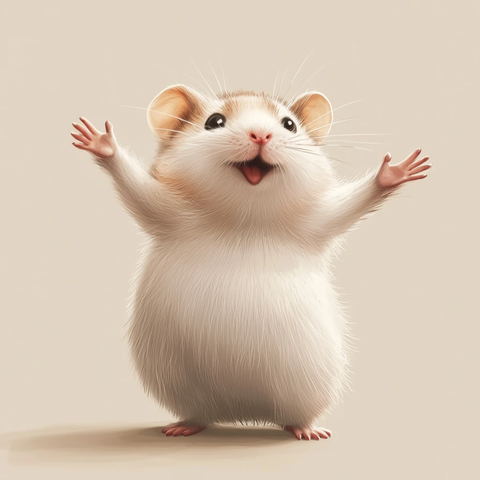 卡通汉堡展开手臂