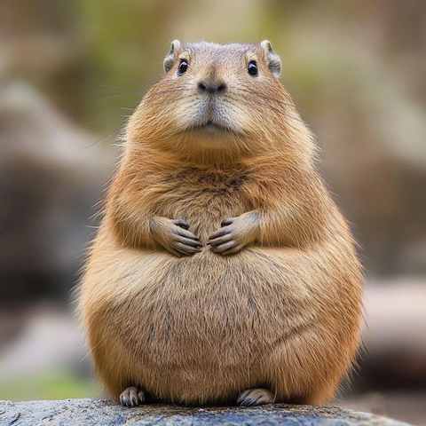 个月大水豚坐姿沙发窗边