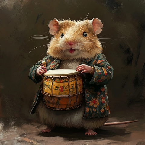 仓鼠打鼓穿吸烟装