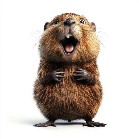 惊奇水獭全身肖像插画