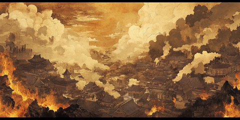 燃烧的古城画卷