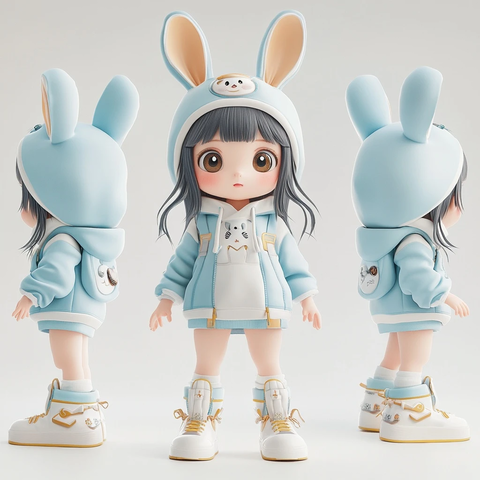 兔子帽女孩盲盒玩具