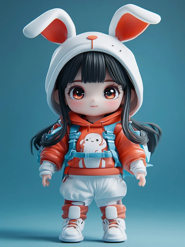 兔子帽女孩盲盒玩具