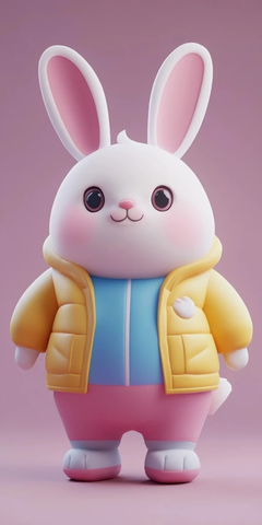 胖兔玩偶渲染模型