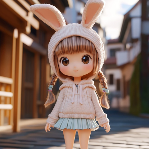 兔子耳朵女孩盲盒玩偶