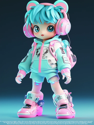 未来风熊耳耳机角色