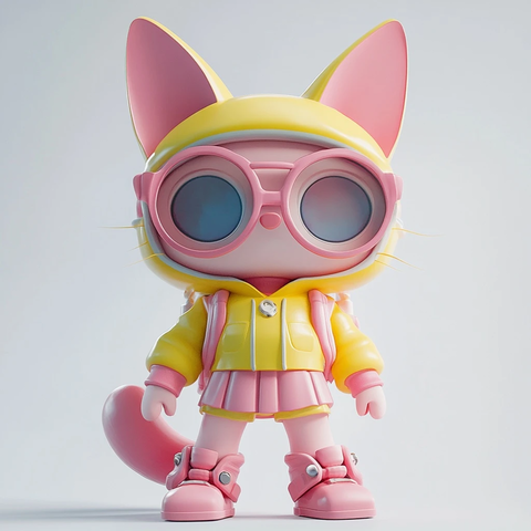 盲盒玩具女孩猫耳卡通造型