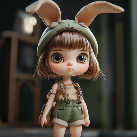 兔子耳帽女孩盲盒玩偶