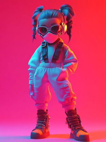 玩具女孩面具盲盒模型