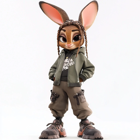 朱迪兔短发街头风造型