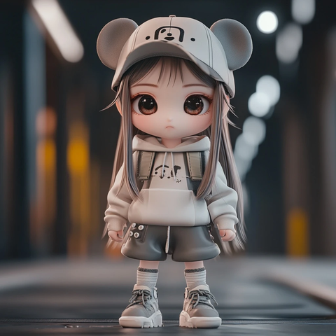 小女鼠耳帽毛绒衣盲盒