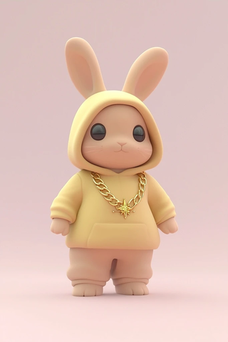 兔子穿戴金链插画