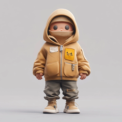 角色带个性化补丁帽