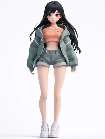 虚拟主播女性角色全身像