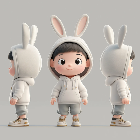 兔子帽男孩盲盒玩具