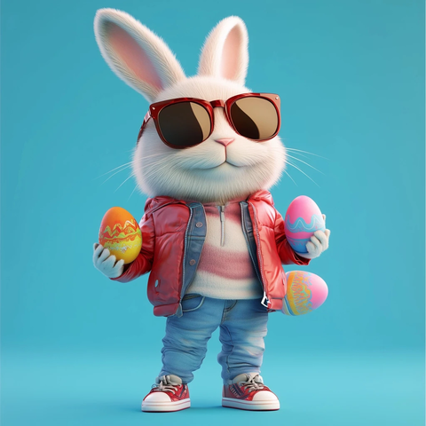 兔子收集彩蛋时尚造型