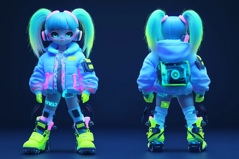 荧光运动风女孩玩具