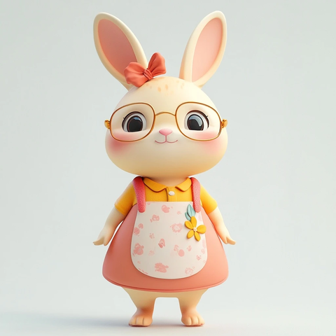 动物妈妈穿裙子卡通角色