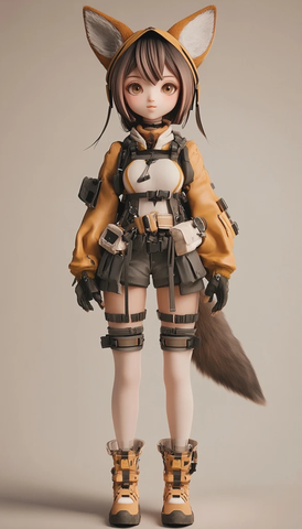 女孩狗耳装束渲染