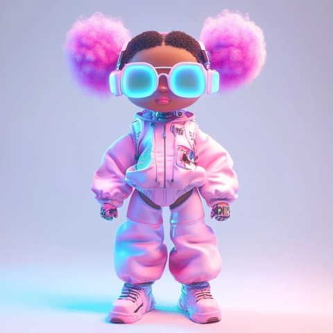 非洲女孩全身体验棉花糖