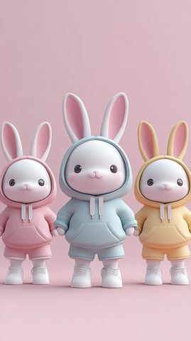 兔子恤短裤模型三视图