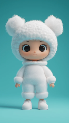 白色毛绒卡通玩偶