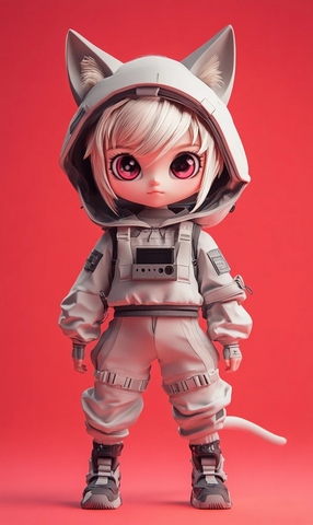 少女猫耳科技风全身像