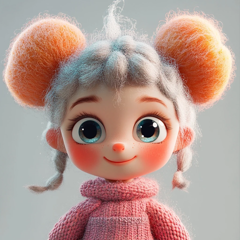 绒面质感女孩表情