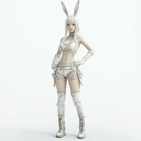 东方兔女郎全身立像