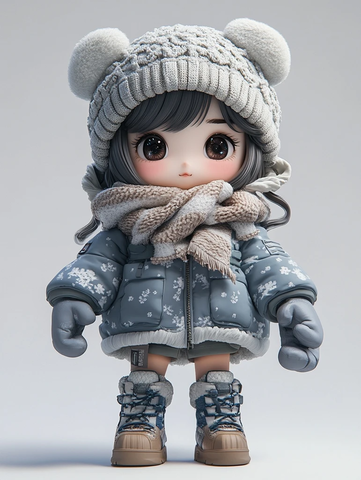 女孩冬装雪地造型