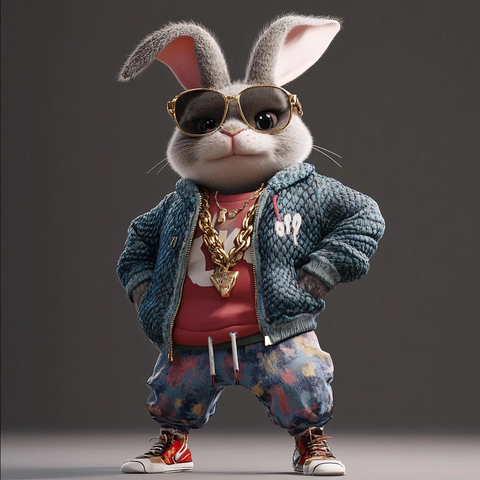 兔子穿嘻哈服装动画