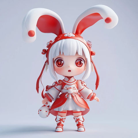 兔子帽子女孩盲盒玩具