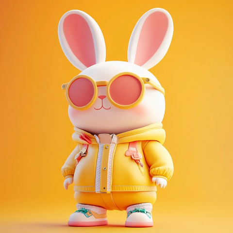 可爱兔子盲盒玩具模型