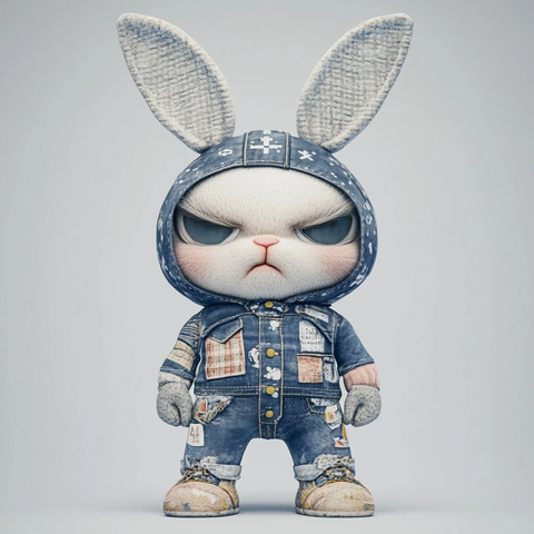 圣诞时尚拼布牛仔兔