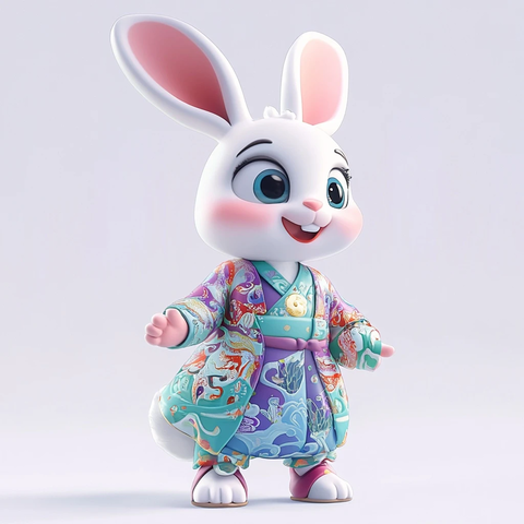 兔子盲盒玩具全身像