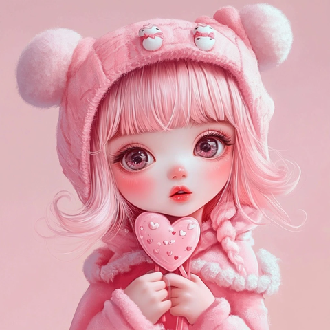 情人节甜美风格玩偶插画