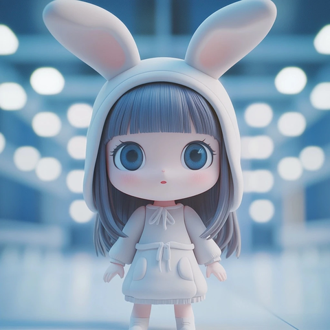 小女孩兔子耳朵帽子盲盒