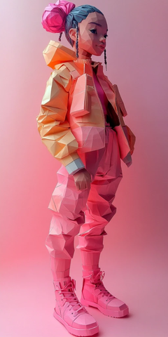 未来折纸人物雕塑