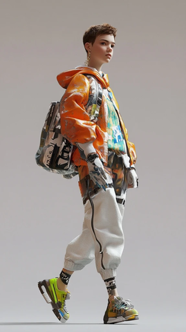 年轻人物行走动态展示