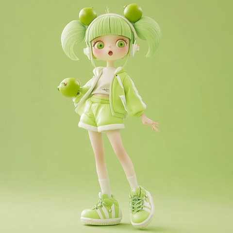 柠檬女孩卡通盲盒玩具设计
