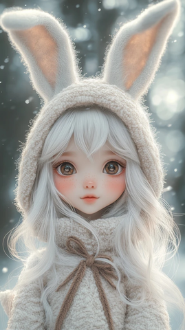 白兔女孩优雅装扮