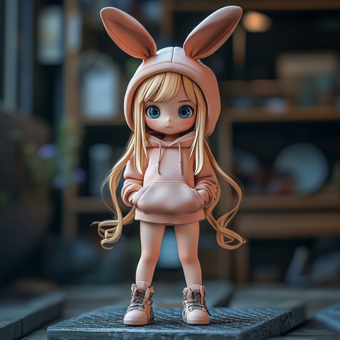 兔子耳朵女孩盲盒全貌