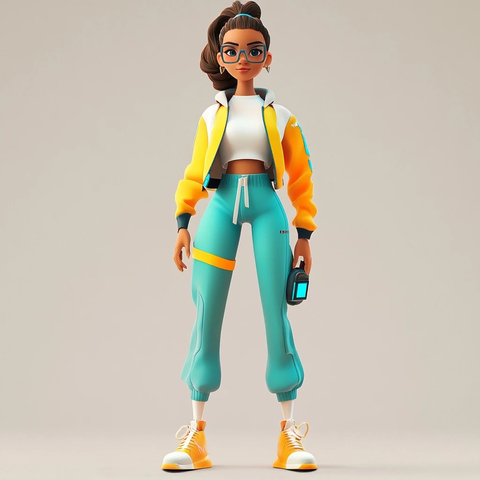 时尚女青年科技风穿搭